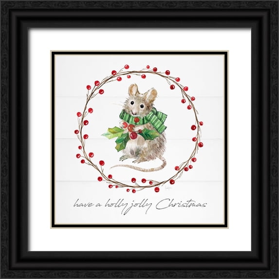 Finn, Livi 20x20 Black Ornate Wood Framed with Double Matting Museum Art Print Titled - Farmhouse Christmas Mouse