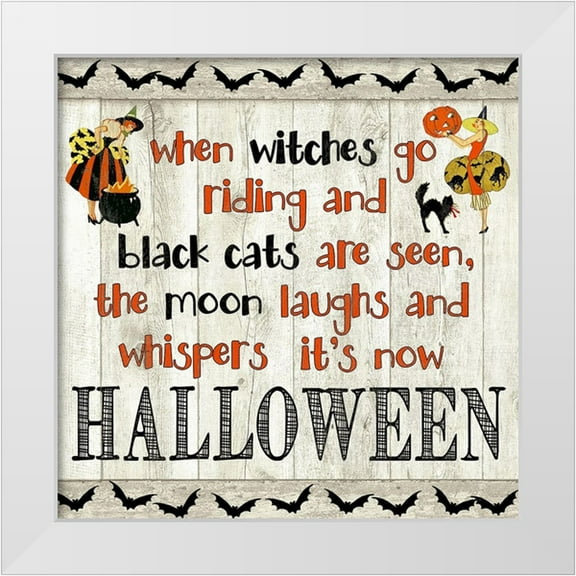 Finn, Livi 20x20 White Modern Wood Framed Museum Art Print Titled - Halloween Poem
