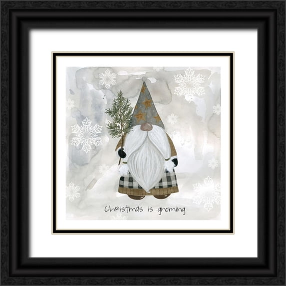 Finn, Livi 26x26 Black Ornate Wood Framed with Double Matting Museum Art Print Titled - Gnome Friends IV