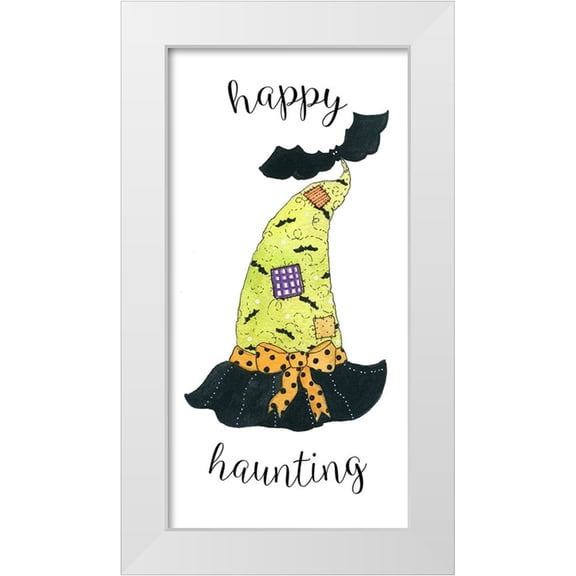 Finn, Livi 9x14 White Modern Wood Framed Museum Art Print Titled - Happy Haunting Hat
