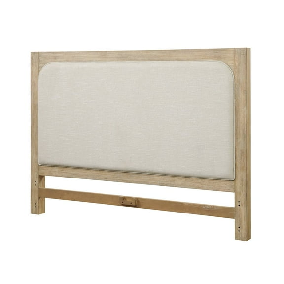 Finn & Louise Heartford Queen Upholstered Solidwood Headboard with Stylish Weathered Tan