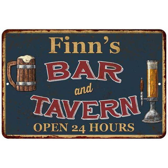 Finn's Green Bar & Tavern Rustic Sign 8 x 12 Matte Finish Metal 108120047136