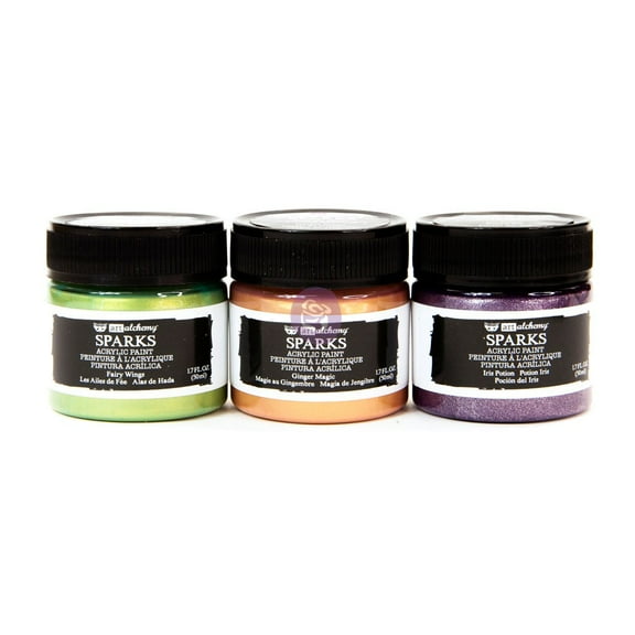 Finnabair Art Alchemy Sparks Acrylic Paint Set 3/Pkg-Carnival, 1.7 Fl Oz Each