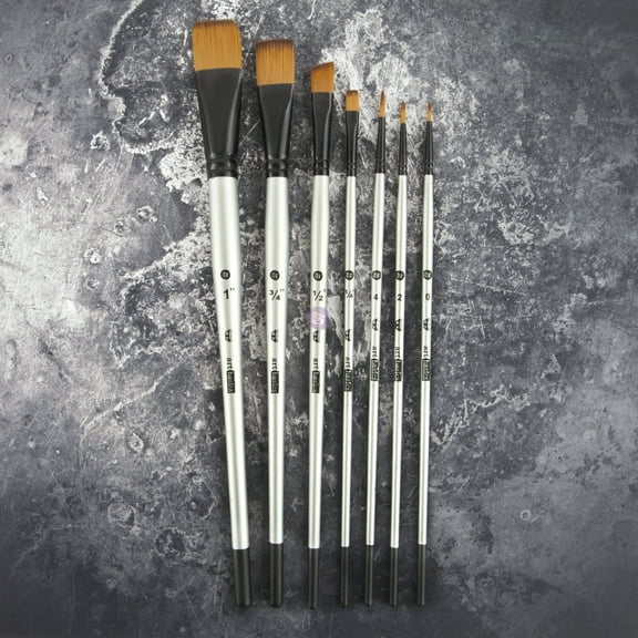 Finnabair Art Basics Brush Set 7/Pkg-Sizes: 0, 2, 4, 1/4, 1/2, 3/4, 1