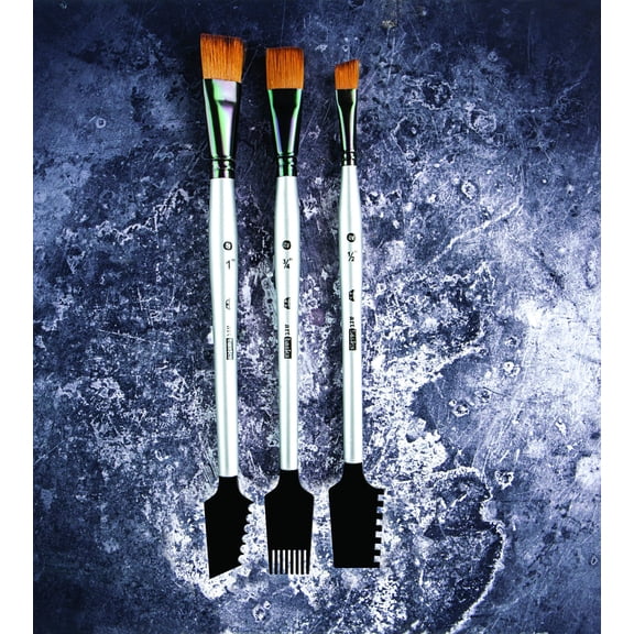 Finnabair Art Basics Double-Ended Brush Set 3/Pkg-Texture #1
