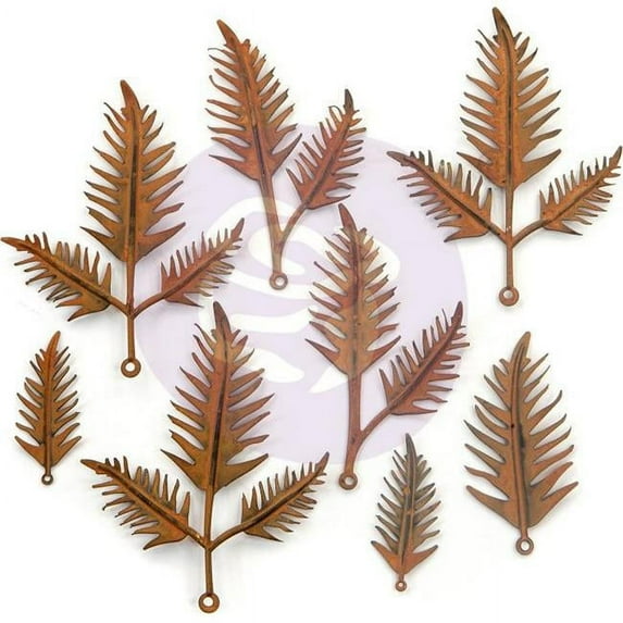 Finnabair Mechanicals Metal Embellishments-Woodland Fern 8/Pkg