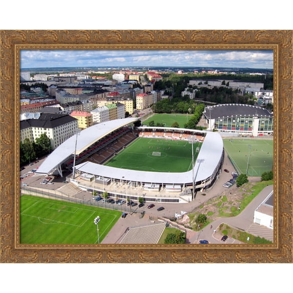 Finnair Stadium, Helsinki 36x28 Large Gold Ornate Wood Framed Canvas Art