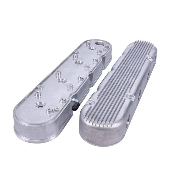 Finned Cast Aluminum Valve Covers w/ Coil Mounts & Covers for GM LS - Satin