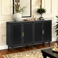 thumbnail image 1 of Finnhomy 4 Door Sideboard Buffet Cabinet, Boho Accent Liquor Cabinet, 62.3 x 15.7 x 34.6 inches, 1 of 5