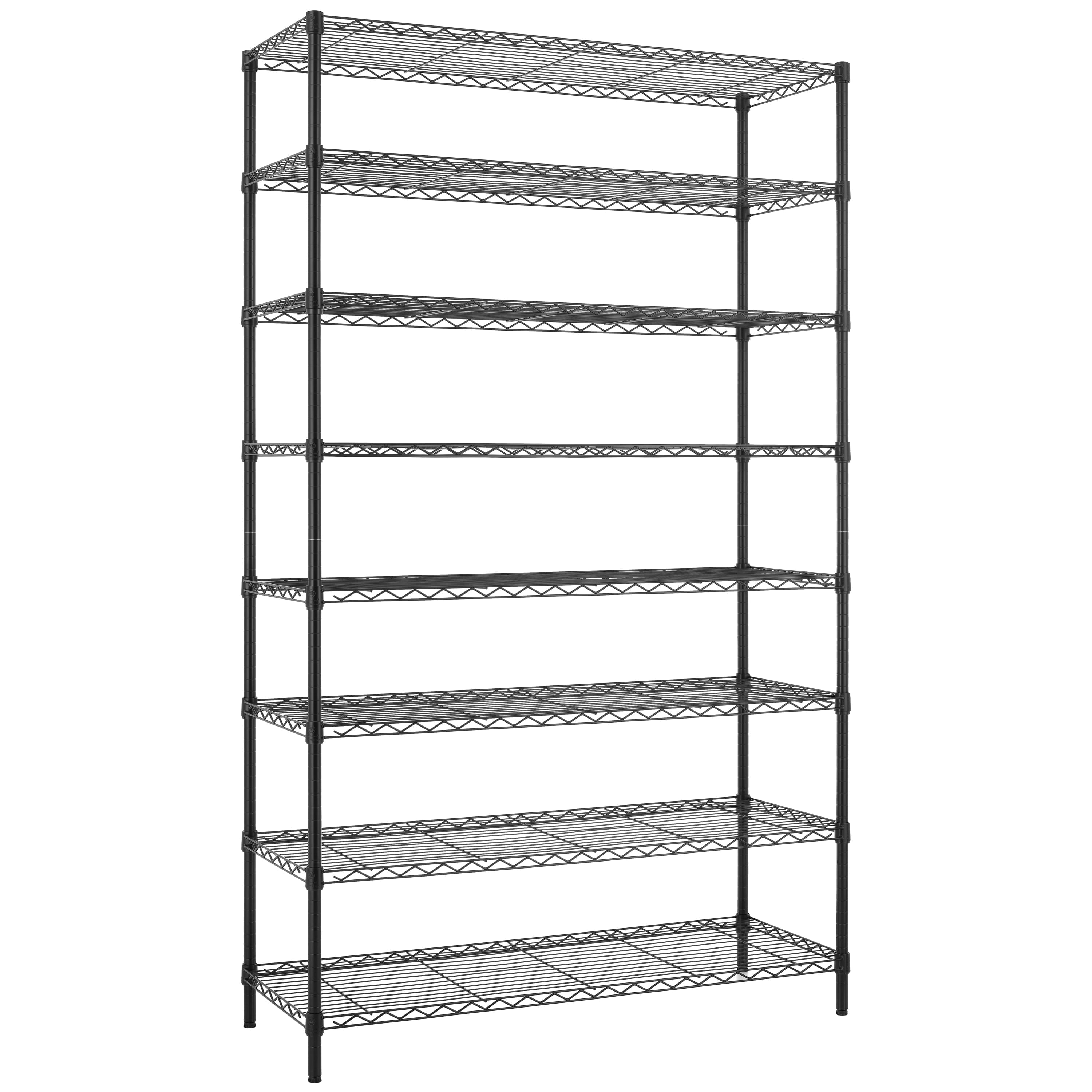 Finnhomy 4000LBS 8-Tier Wire Shelving Unit Adjustable Steel Wire Rack, 18x48x80.2 inches with 8 Shelves Metal Rack