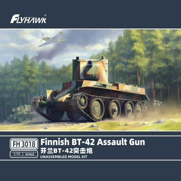 Finnish BT-42 Assault Gun UNASSEMBLED Model Kit Flyhawk FH3018 1/72 Scale
