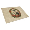 thumbnail image 1 of Finnish Lapphund Christmas Flowers Glass Cutting Board 12 in x 15 in, 1 of 5