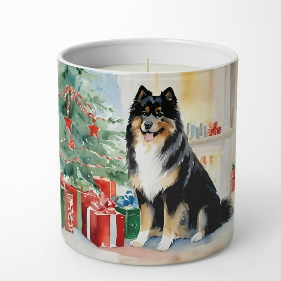 Finnish Lapphund Cozy Christmas Decorative Soy Candle 3.25 in x 3.75 in