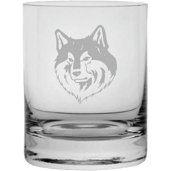 Finnish Lapphund Dog Themed Etched 11oz Crystal Rocks Whisky Glass