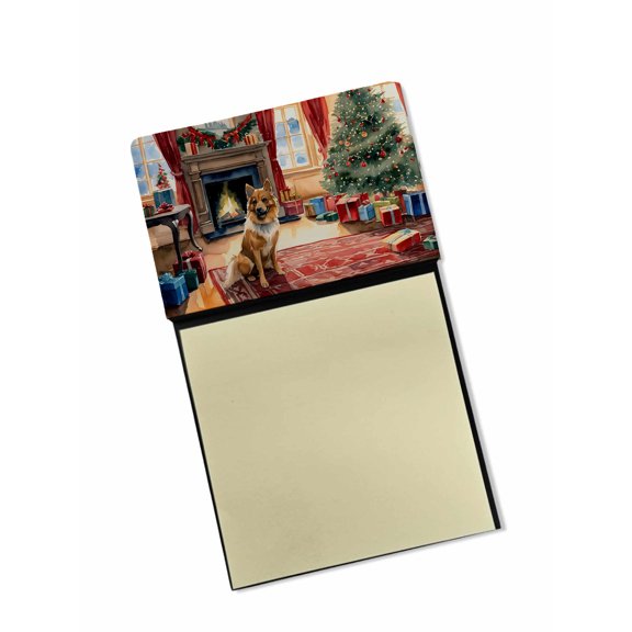 Finnish Spitz Cozy Christmas Sticky Note Holder 3.25 in x 5.25 in