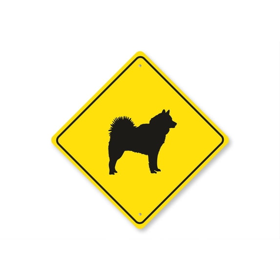 Finnish Spitz Dog Diamond Aluminum Metal Decor Sign - 12" x 12"