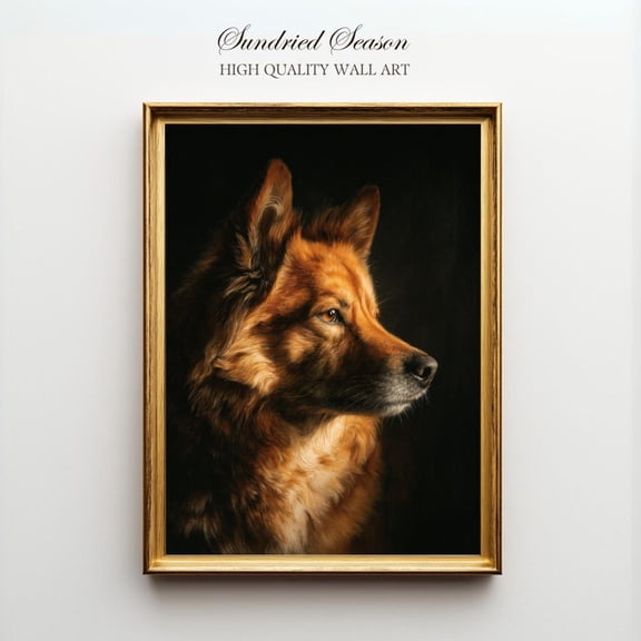 Finnish Spitz Dog Wall Art Foxlike Fluffy Pet Portrait Golden