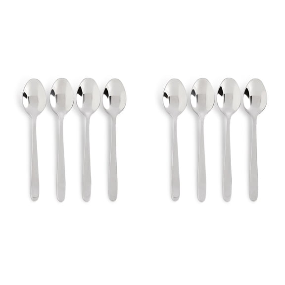 Fino Demi Spoon, 18/10 Stainless Steel, Classic Design, For Everyday Coffee, Desserts, Entertaining, and Holiday Dining, Set Of 8