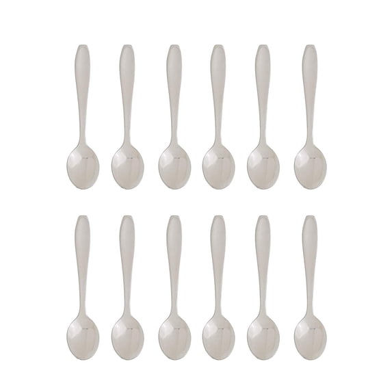 Fino Demi Spoon, Stainless Steel, Classic Design, For Everyday Coffee, Desserts, Entertaining, and Holiday Dining, Set Of 12