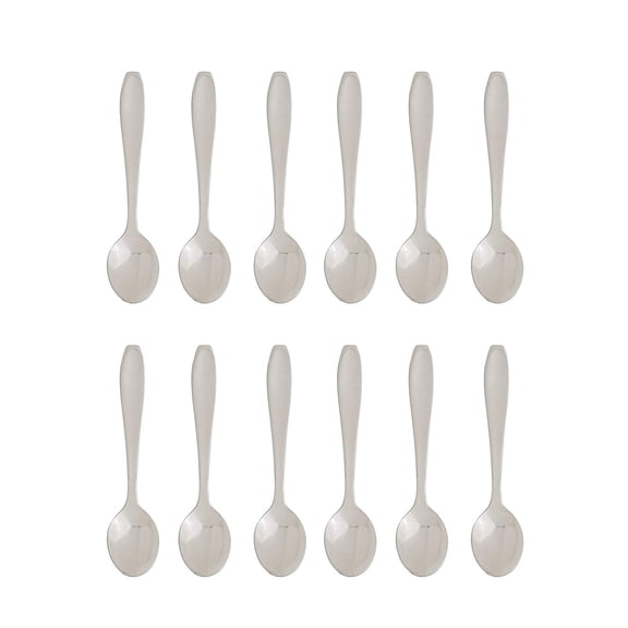 Fino Demi Spoon, Stainless Steel, Classic Design, For Everyday Coffee, Desserts, Entertaining, and Holiday Dining, Set Of 12