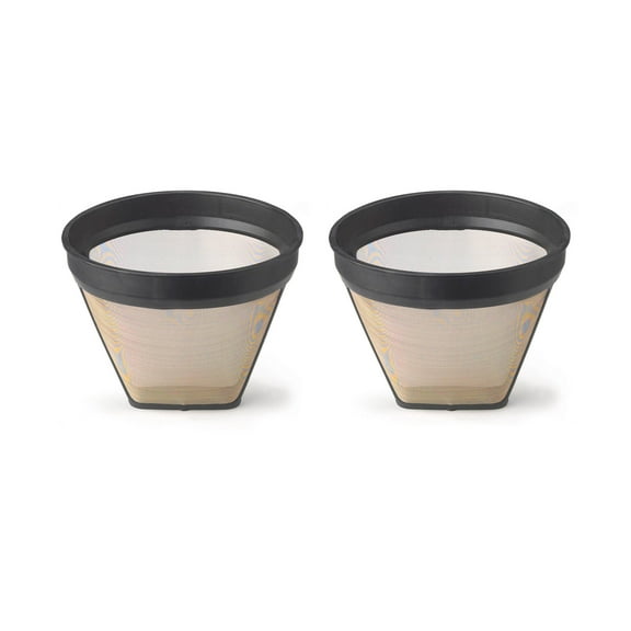 Fino Gold Mesh Permanent Coffee Filter, Number 4-Size Filter, Brews 8 to 12-Cups, Set of 2