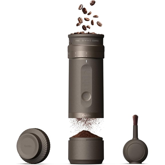 Fino Portable Electric Coffee Grinder,Adjustable Bean Grinder with 28 Precise Grind Setting,One-Button Burr FastCharge Battery, AutoStop & ClogProtection
