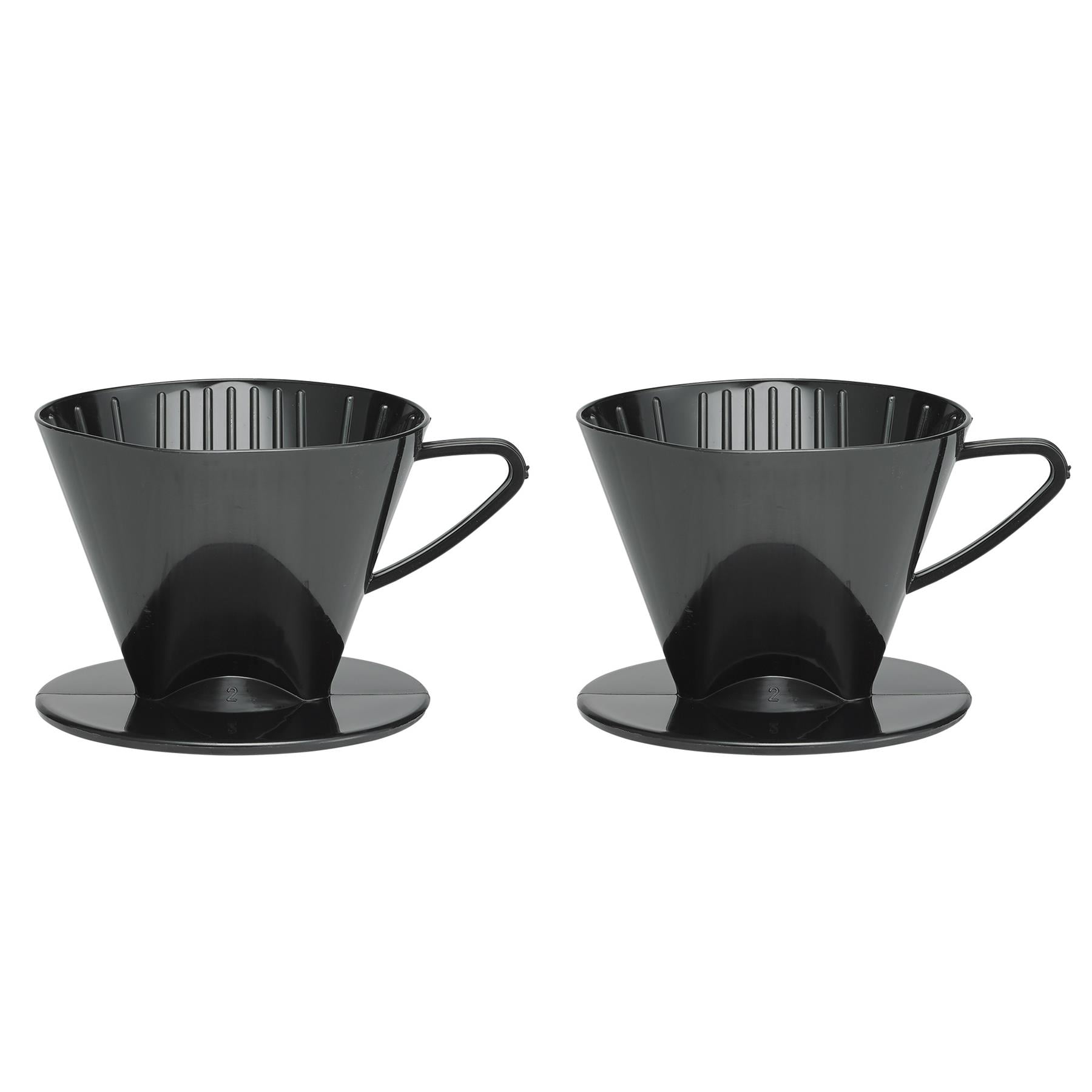 Fino PourOver Coffee Brewing Filter Cone, Number 2Size, Black, Brews