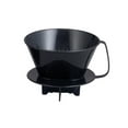 Fino PourOver Coffee Brewing Filter Cone, Number 4Size, Black, Brews