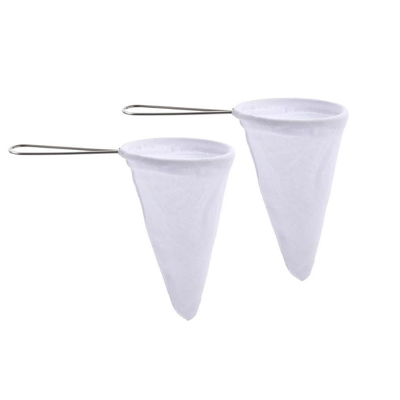 Fino Reusable Cloth Coffee Filters, Cotton-Poly Flannel Fabric with Stainless Steel Frame, Set of 2