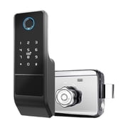 Finrprint Gate Lock Tuya Outdoor TTlock Smart Door Lock Digital IC Card Rim Electronic Door Lock Suitable For Home Garden ,Easy to Use