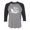 thumbnail image 1 of Fins Up! Unisex 3/4 Sleeve Baseball Raglan Tee, 1 of 2