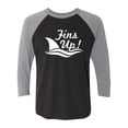 thumbnail image 1 of Fins Up! Unisex 3/4 Sleeve Baseball Raglan Tee, 1 of 3