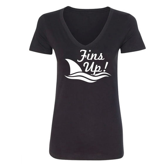 Fins Up! Womens V-Neck T-Shirt