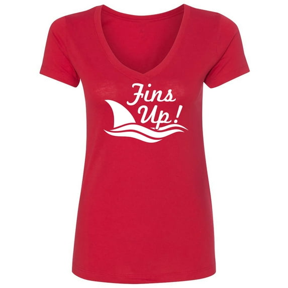 Fins Up! Womens V-Neck T-Shirt