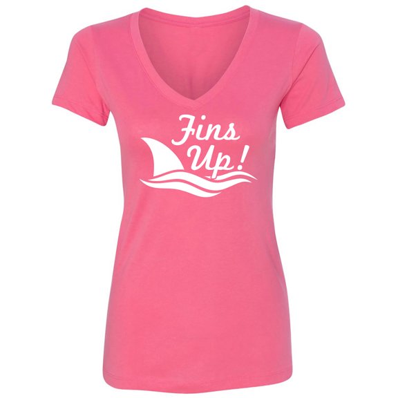 Fins Up! Womens V-Neck T-Shirt