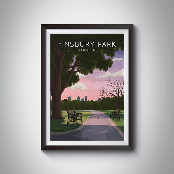 Finsbury Park North London City Map Harringay Artwork Unframed Paper Print