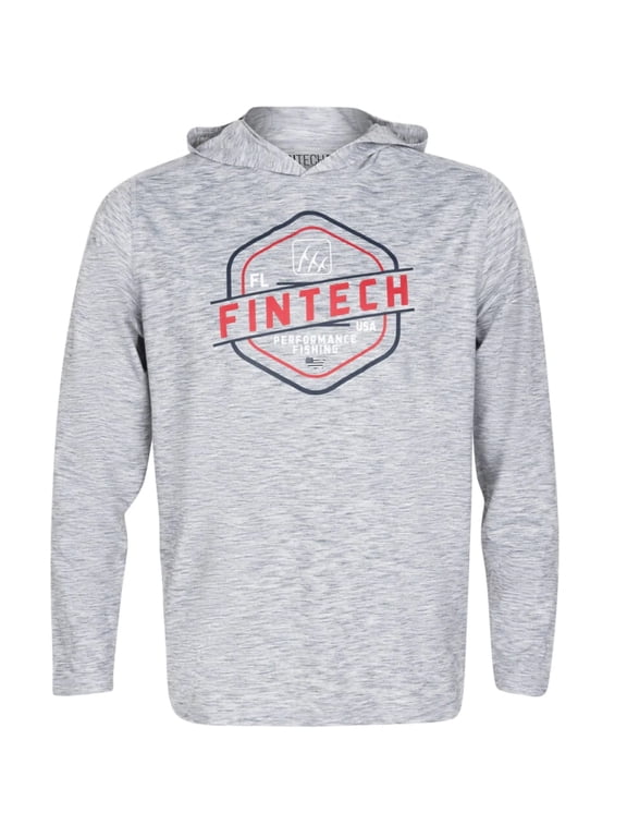 FPF Badge Coastal Performance UV Hoodie - Small - Glacier Gray Heather