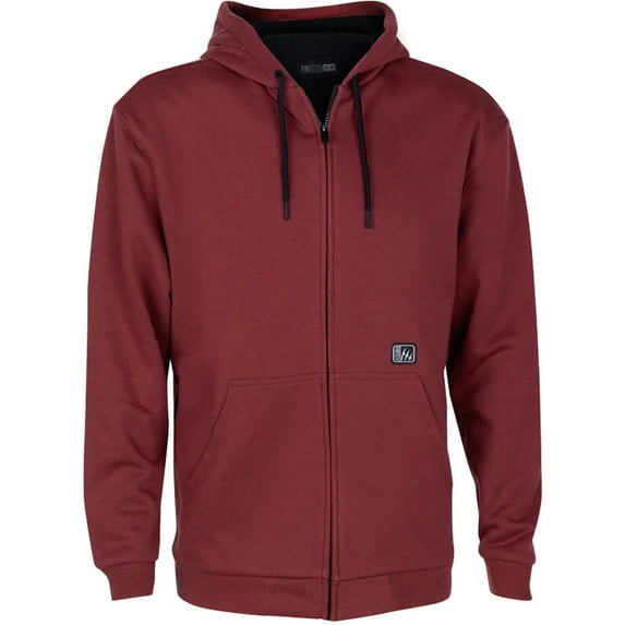 Fintech Heavy-Duty Fleece Full Zip Hoodie - XL - Oxblood Red