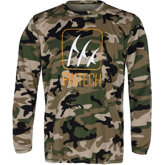 Fintech WDLND AOP Sun Defender UV Long Sleeve T-Shirt - Small - Dune