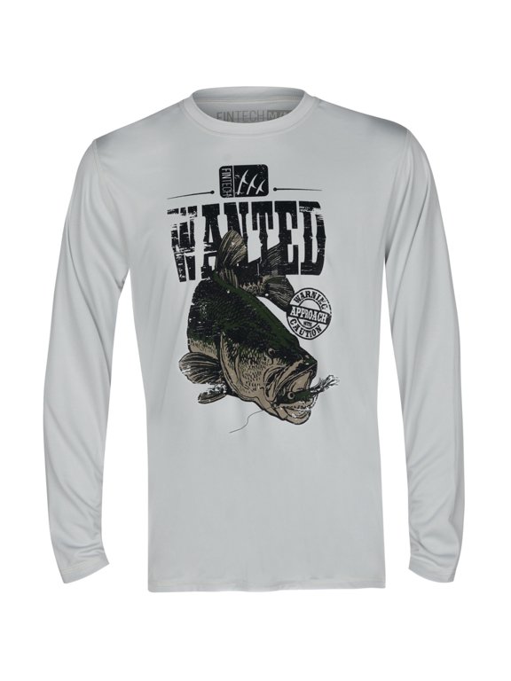 Wanted Bass Sun Defender UV Long Sleeve T-Shirt - Small - Glacier Gray