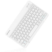 Fintie 10-Inch Ultrathin 4mm Wireless Bluetooth Keyboard for iPad Samsung Tablet, iPhone Smartphone, iOS, Android Tablets Phone, White