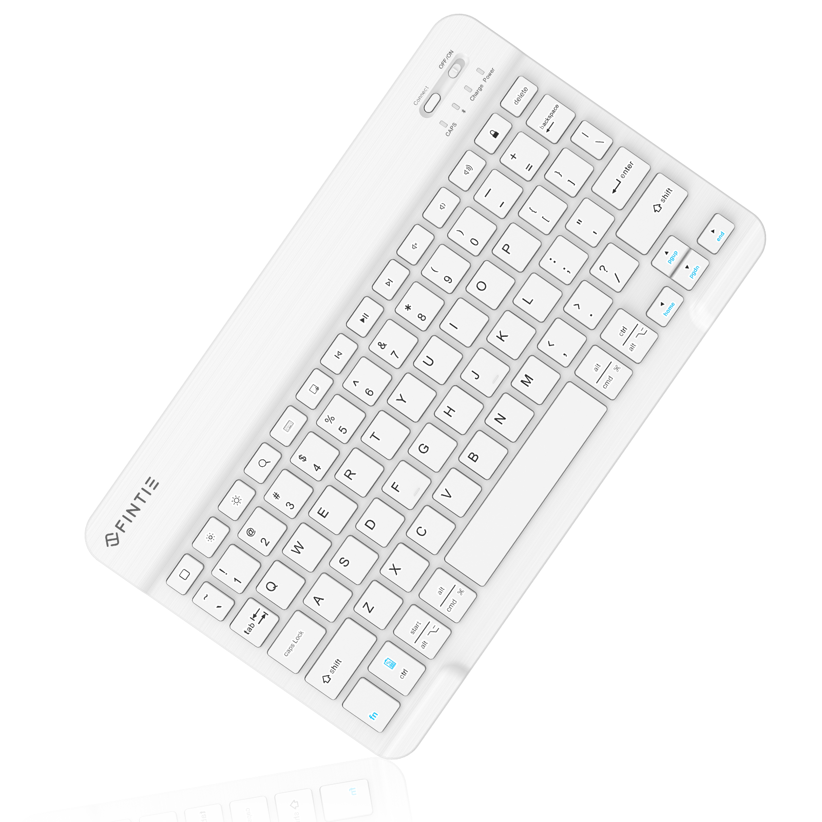 Fintie 10-Inch Ultrathin (4mm) Wireless Bluetooth Keyboard for iPad Samsung Tablet, iPhone Smartphone, iOS, Android Tablets Phone, White - image 1 of 8