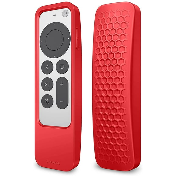 Fintie 2-in-1 Protective Case for 2021 Apple TV 4K / HD Siri Remote (2nd Generation) and Apple AirTag - Lightweight Anti Slip Shockproof Cover , , Red