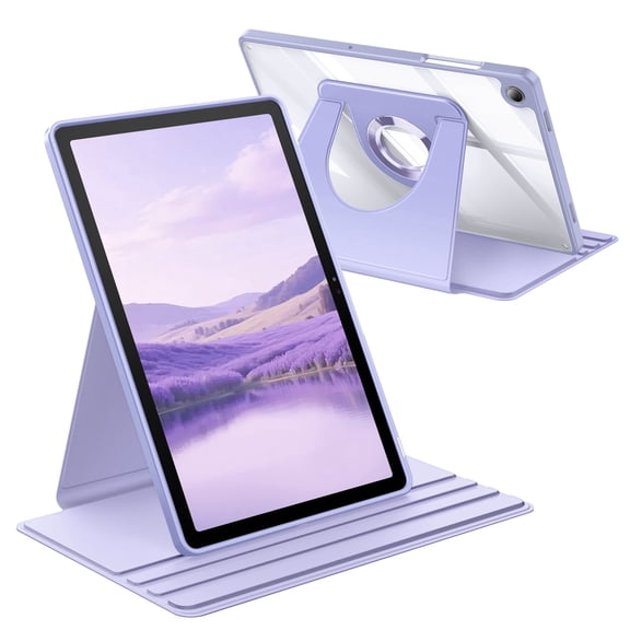 Fintie 360 Degree Rotating Case for Samsung Galaxy Tab A11+ Plus 11 Inch 2025/ A9+ Plus 2023, Swiveling Protective Stand Clear Back Cover, Auto Wake/Sleep, Black