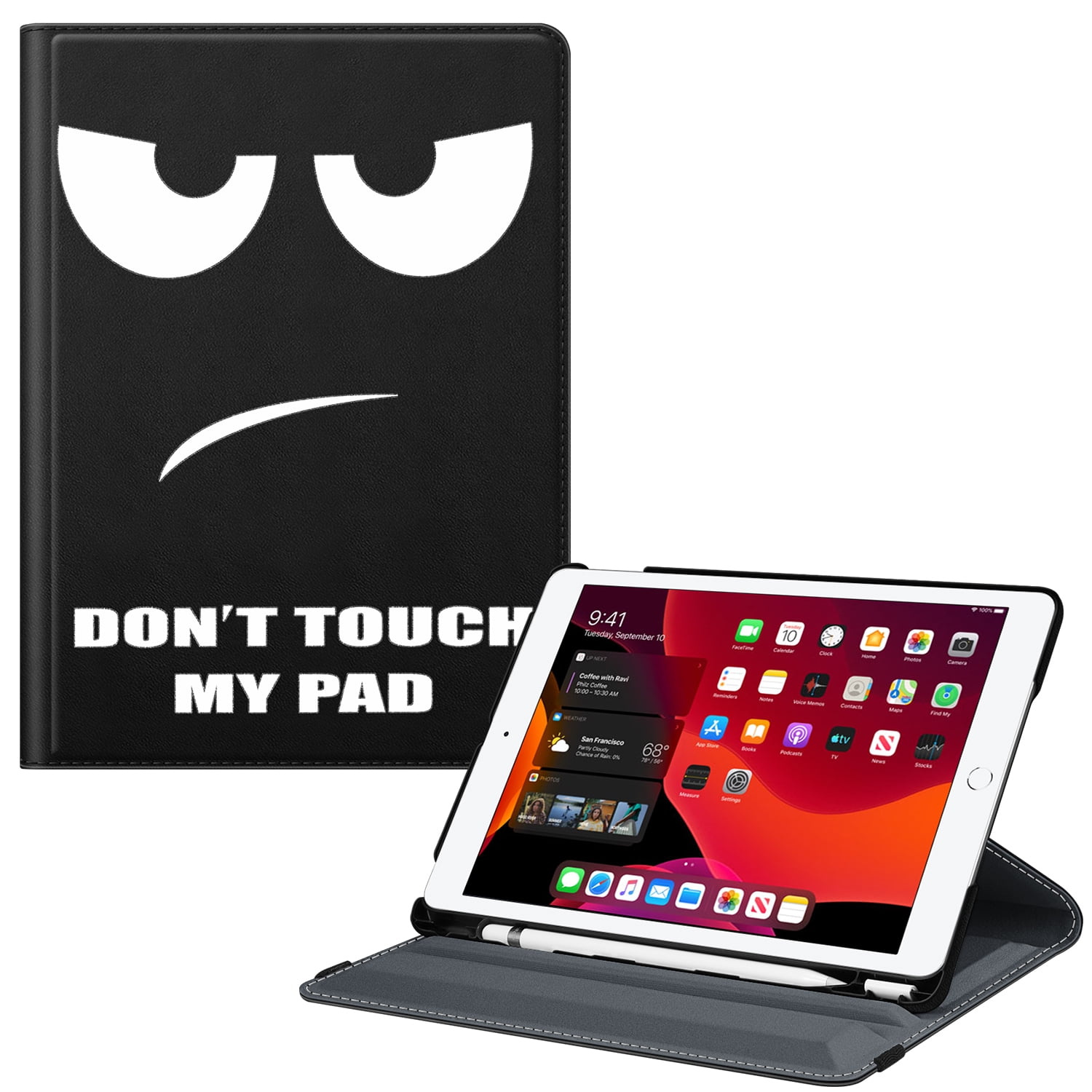 Fintie 360 Rotating Case for 10.2-inch iPad 9th/ 8th/ 7th Generation - Swivel Cover with Pencil Holder for iPad 10.2" (2021/ 2020 / 2019 Model)