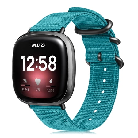 Fintie Band Compatible with Fitbit Versa 3 / Fitbit Sense, Soft Woven Nylon Sport Replacement Strap Wrist Bands Compatible with Fitbit Versa 3 / Fitbit Sense Smartwatch