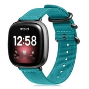 Fintie Band Compatible with Fitbit Versa 3 / Fitbit Sense, Soft Woven Nylon Sport Replacement Strap Wrist Bands Compatible with Fitbit Versa 3 / Fitbit Sense Smartwatch