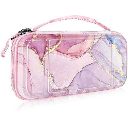 Fintie Hard Shell Carry Case for Nintendo Switch OLED Model 2021/Switch 2017, Glittering Marble