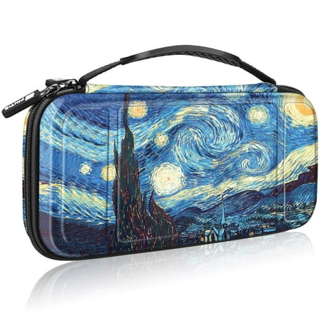 Fintie Carry Case for Nintendo Switch OLED Model 2021 Hard Shell Protective Cover Travel Bag w/10 Game Card Slots, Starry Night