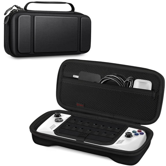 Fintie Carrying Case for ASUS ROG Ally 7" Gaming Handheld - [Shockproof] Hard Shell Protective Cover Portable Travel Bag w/Inner Pocket and 14 Game Card Slots for ASUS ROG Ally & Accessories (Black)